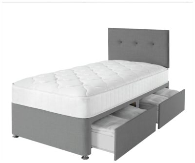 Airspring - Dalham Memory 2 Drawer Grey - Divan - Single